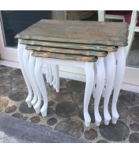 Masifart Sputare Yeni Lükens Zigon Sehpa Beyaz Lake & Çam